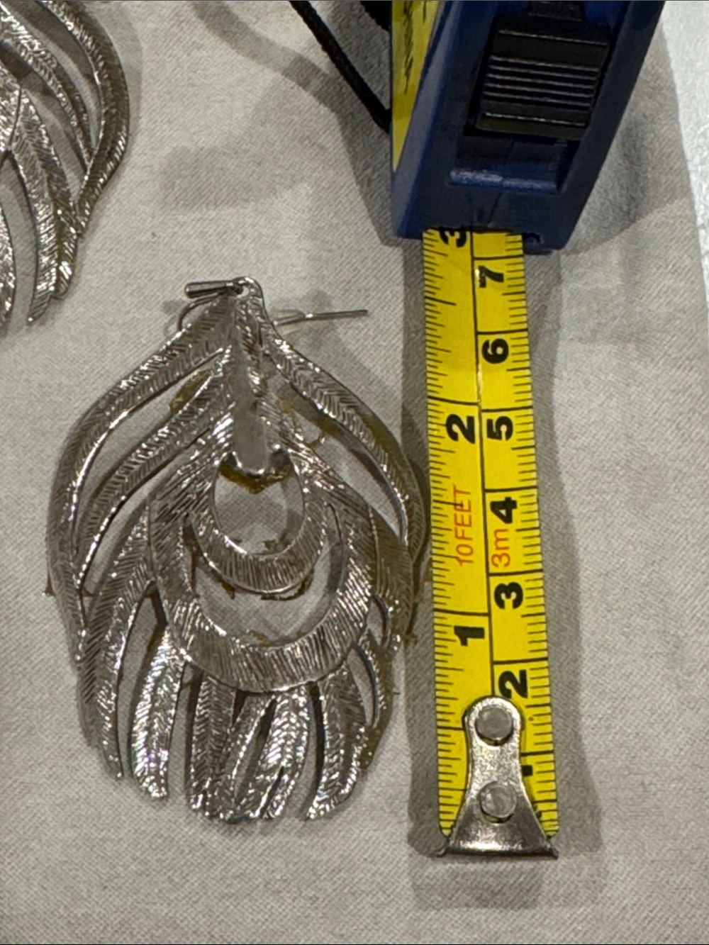 Kendra Scott Silver Filigree Feather Drop Earrings - Picture 3 of 3
